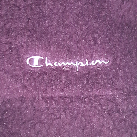 Champion Cropped Pullover Quarter Zip Sweatshirt, Purple, Women's Size XL - Picture 4 of 5